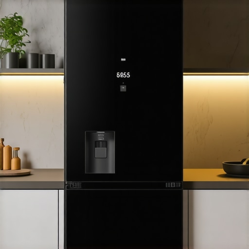 Contemporary kitchen with smart fridge Modern kitchen with sleek counter depth smart refrigerator with water and ice features