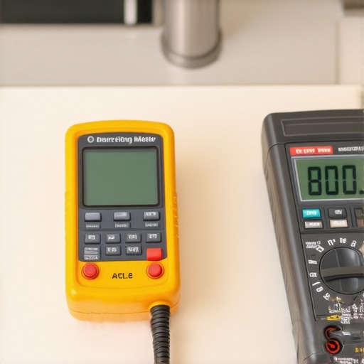 Maintenance Tools for Smart Refrigerator A TDS meter and a multimeter used for refrigerator water filter testing and electrical diagnostics.