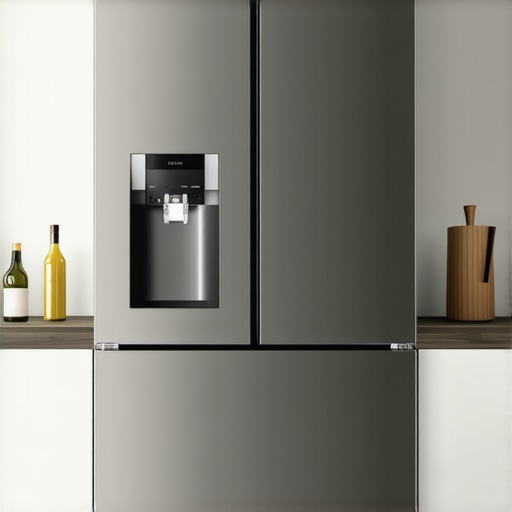 Modern Smart French Door Refrigerator Smart refrigerator with water and ice dispenser in a modern kitchen