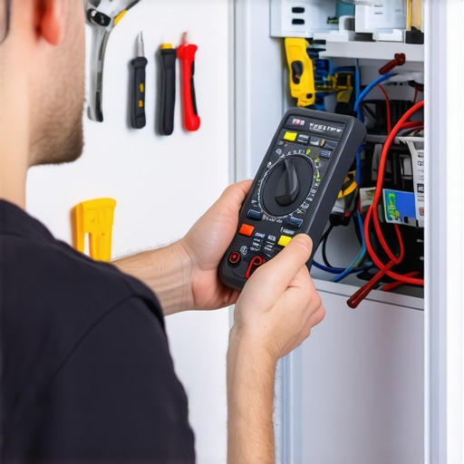 Using a Multimeter for Refrigerator Maintenance Technician testing refrigerator electrical system with a multimeter to ensure proper operation.