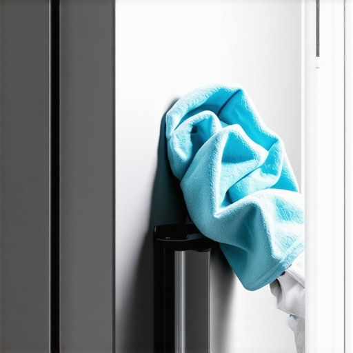 Person cleaning a refrigerator sensor with a soft cloth to improve food alert accuracy.